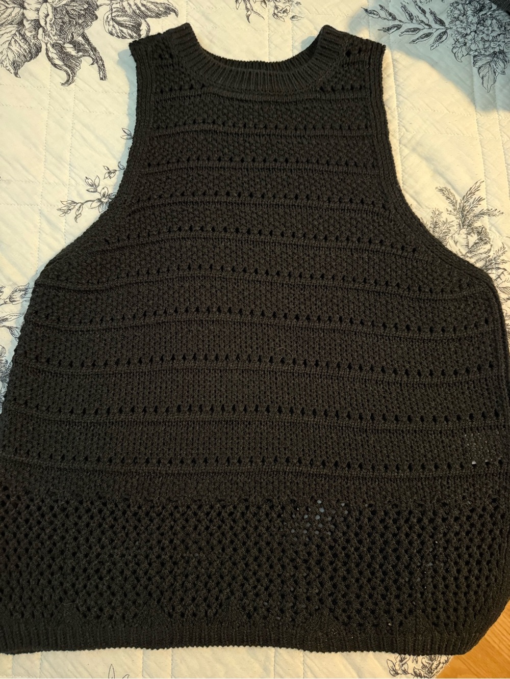 SO Black Crocheted Knit Tank Top
